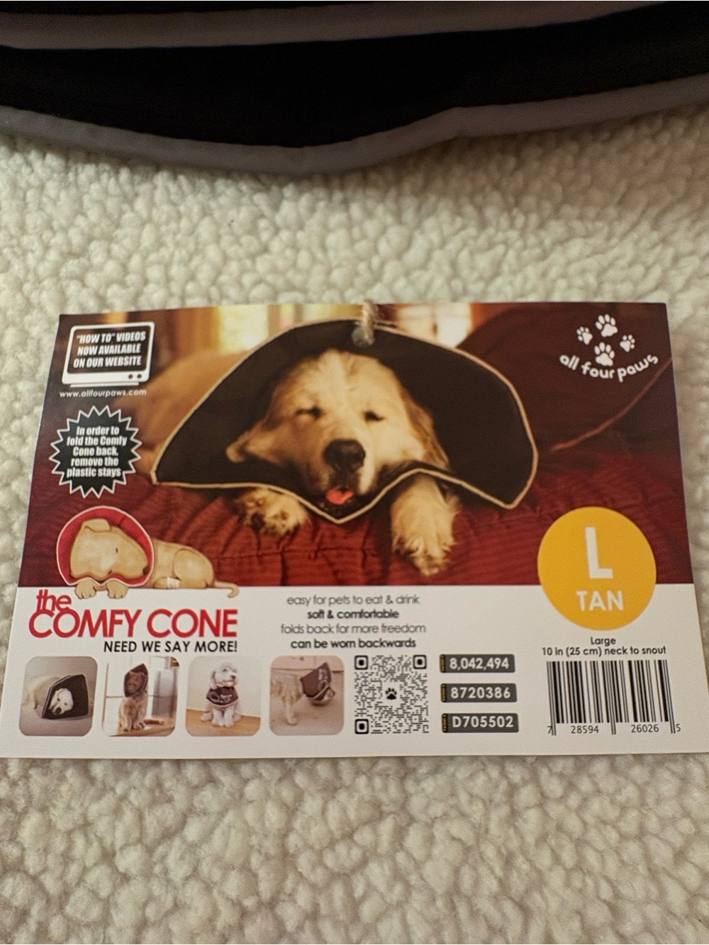 All Four Paws The Comfy Cone - Tan - Large